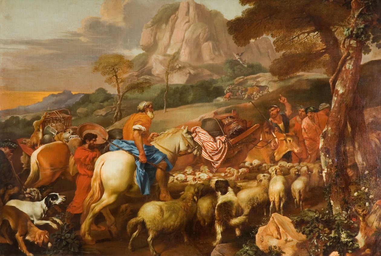 Anioł ukazujący się pasterzom, połowa końca XVII wieku. autorstwa Giovanni Benedetto Castiglione