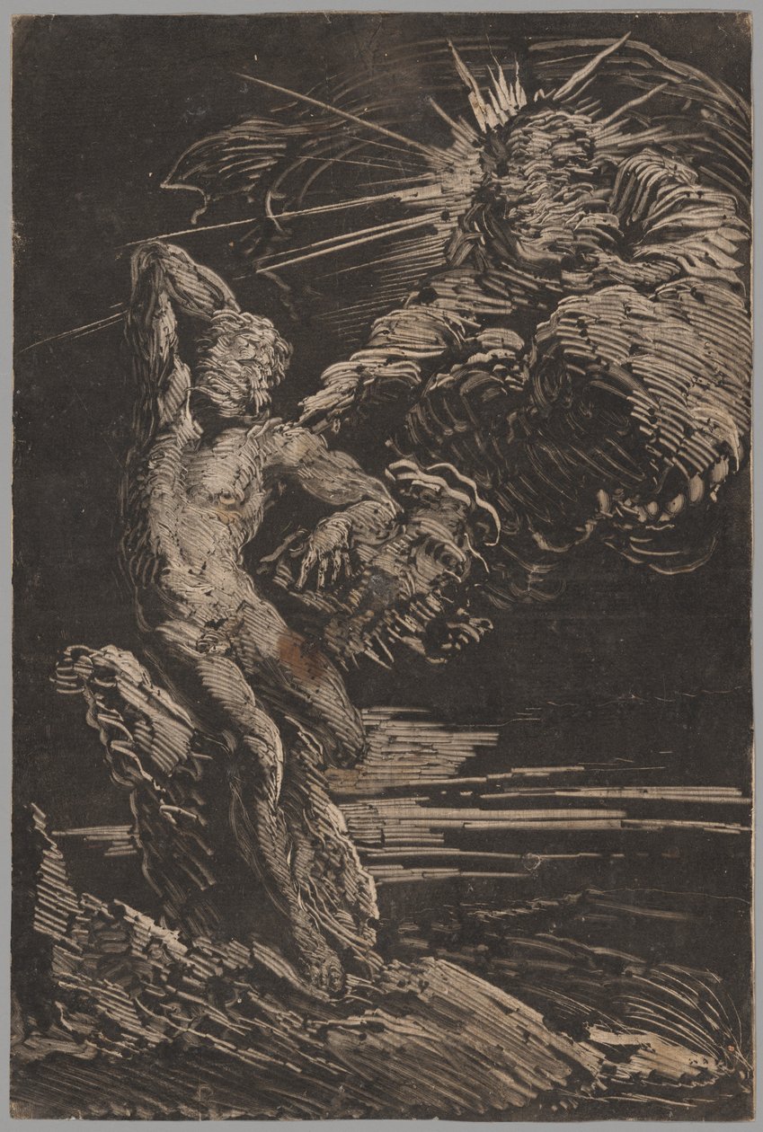 Stworzenie Adama autorstwa Giovanni Benedetto Castiglione
