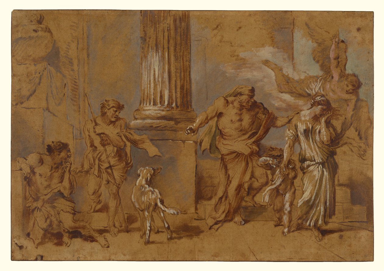 Die Vertreibung der Hagar autorstwa Giovanni Benedetto Castiglione
