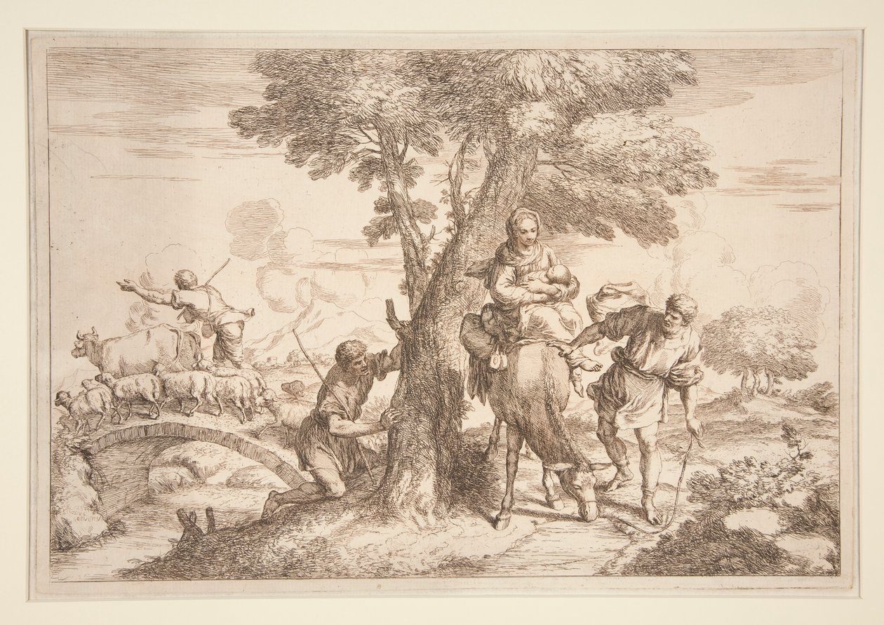 Ucieczka do Egiptu autorstwa Giovanni Benedetto Castiglione