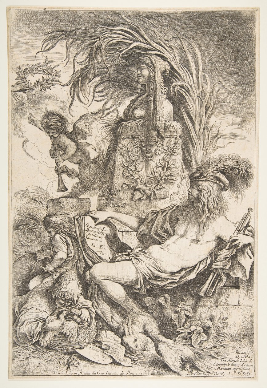 Geniusz Castiglione, ca. 1645-47 opublikowany 1648. autorstwa Giovanni Benedetto Castiglione