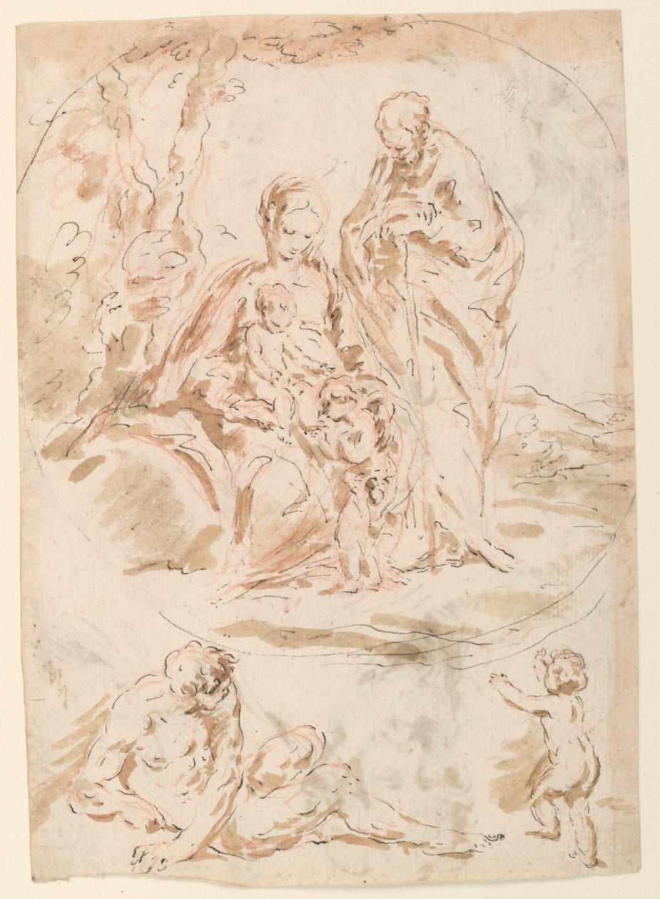 Święta Rodzina autorstwa Giovanni Benedetto Castiglione