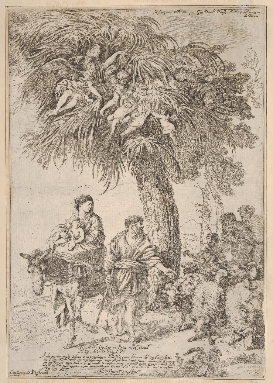 Święta Rodzina w ich ucieczce do Egiptu, ca. 1647. autorstwa Giovanni Benedetto Castiglione