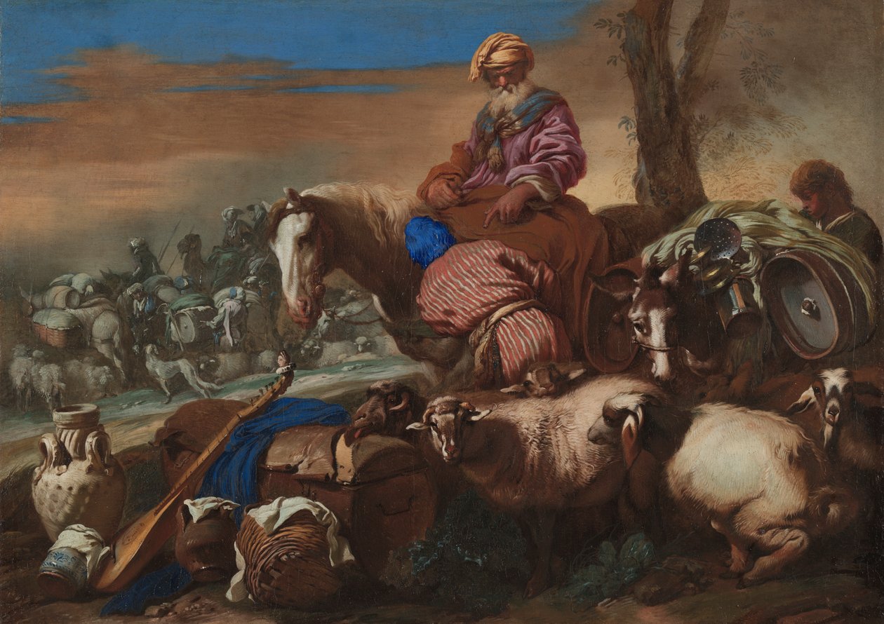Przysięga sługi Abrahama autorstwa Giovanni Benedetto Castiglione