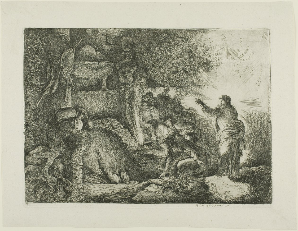 Wskrzeszenie Łazarza autorstwa Giovanni Benedetto Castiglione