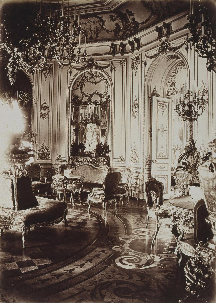 Pałac Stroganowa w Sankt Petersburgu. Owalny salon, lata 60. XIX wieku autorstwa Giovanni Bianchi