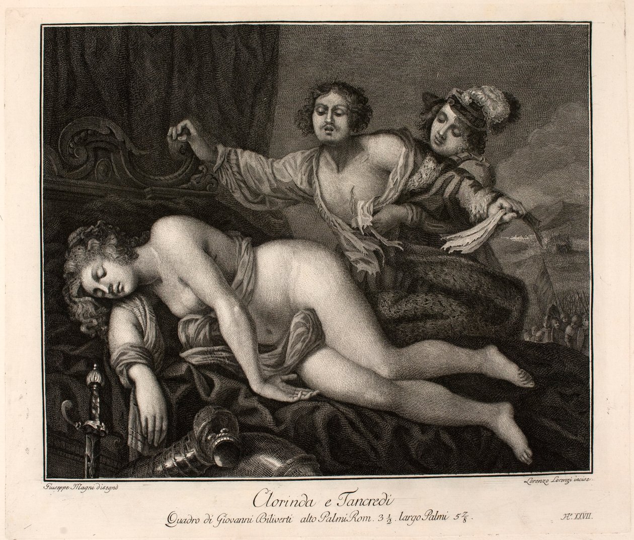 Lament Tancrediego nad ciałem Kloryndy autorstwa Giovanni Biliverti