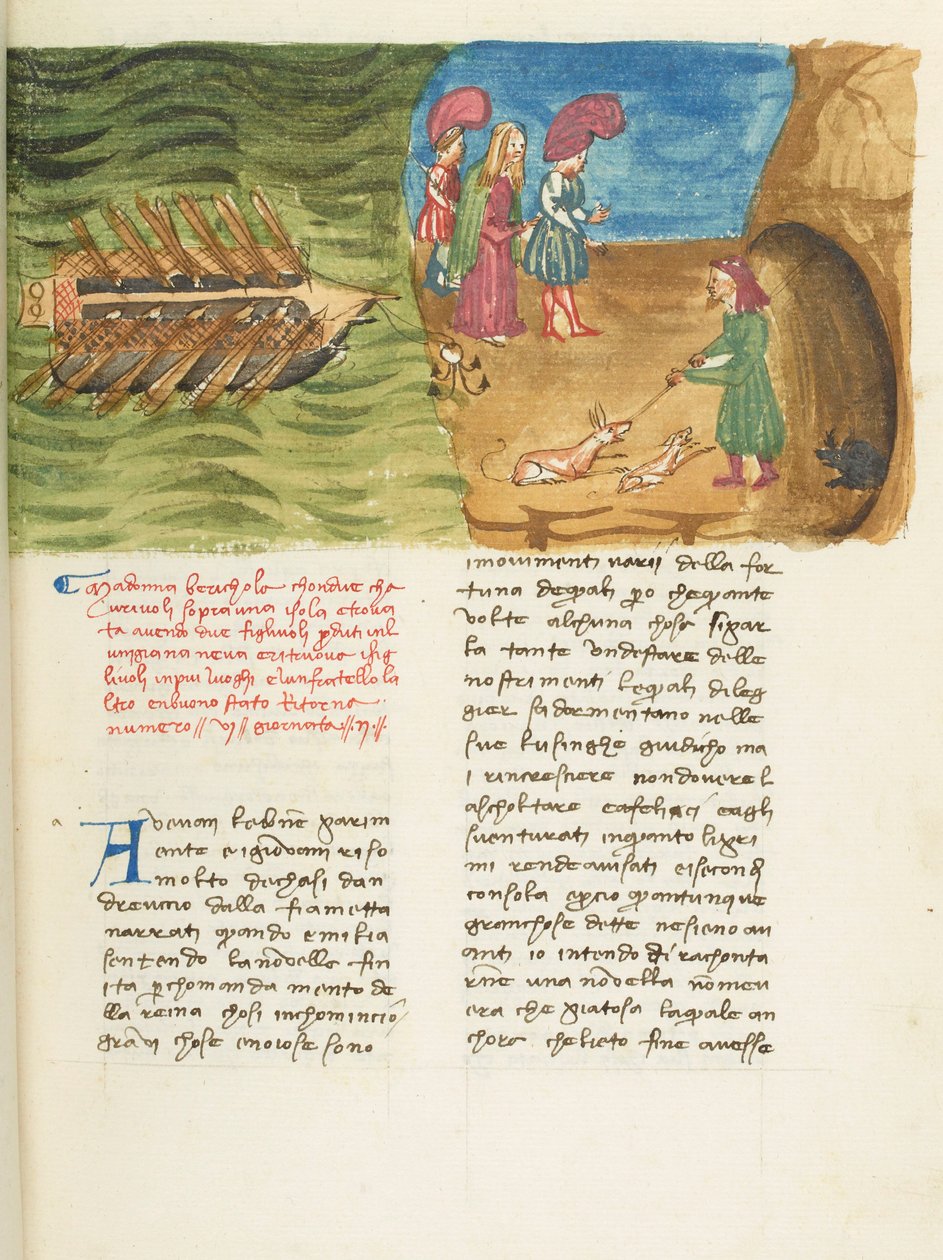 Dekameron, Beritola - Corrado II di Villafranca odkrywa Beritolę , Drugi dzień, opowiadanie 6. autorstwa Giovanni Boccaccio