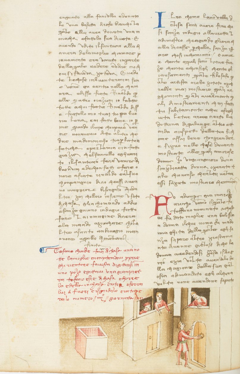Decameron, La noyée; Tofano à la porte de lui chez, Septième journée, opowiadanie 4. autorstwa Giovanni Boccaccio