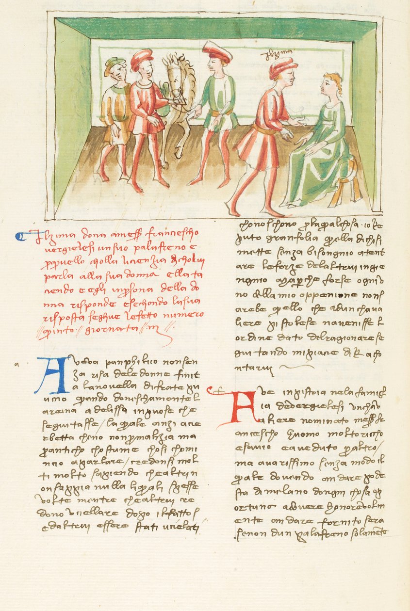 Dekameron, Le moyen de parvenir ; Zima rozmawiająca z żoną Francesca , Trzeci dzień, opowiadanie 5. autorstwa Giovanni Boccaccio