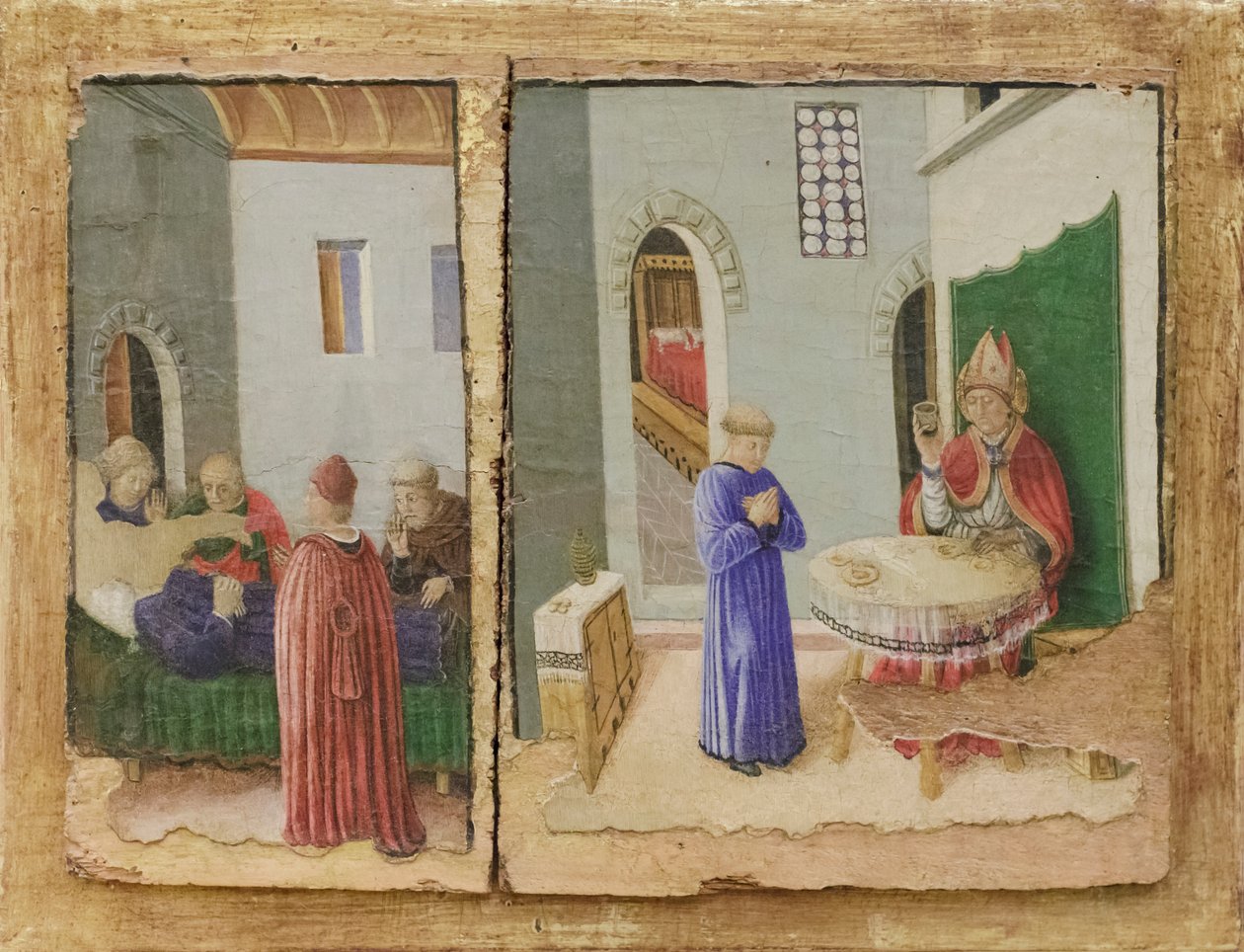 Historia San Savino, otrucie świętego i śmierć Vindemio autorstwa Giovanni Boccati or Boccatto