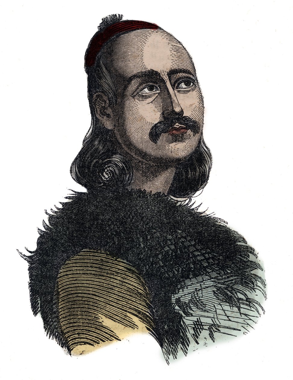 Markos Botsaris (Marco Botzaris) generał i bohater greckiej wojny o niepodległość 1788-1823 - rycina Giovanniego Boggiego autorstwa Giovanni Boggi