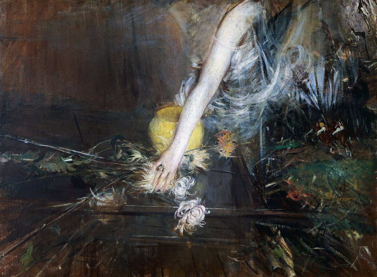 Ramię z wazonem, ok. 1910, Giovanni Boldini (1842-1931), olej na płótnie. Włochy, XX wiek. autorstwa Giovanni Boldini