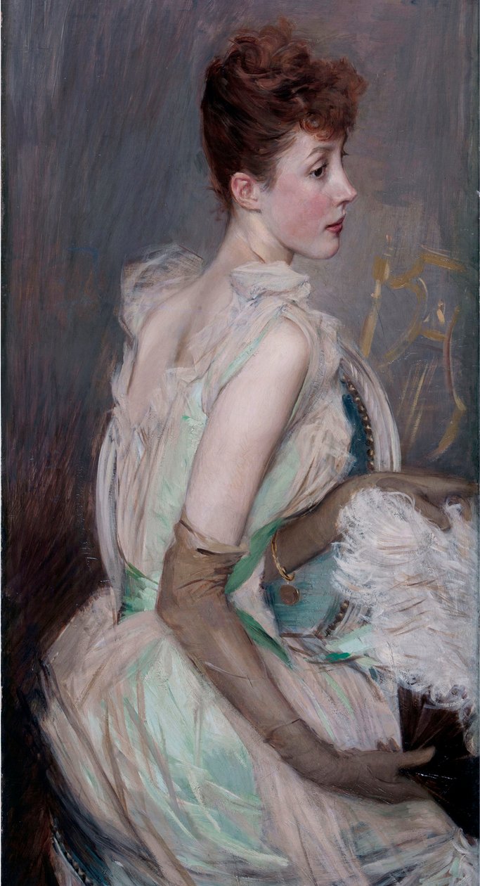 Belle epoque: „Portret hrabiny Leusse z domu Suzanne Berthier (1868-1936) (Portret hrabiny De Leusse, z domu Berthier) Obraz Giovanniego Boldiniego (1842-1931) autorstwa Giovanni Boldini