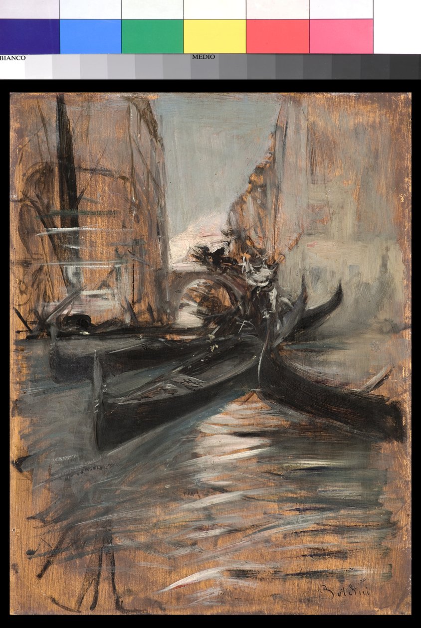 Kanał w Wenecji z gondolami, 1899-1913 autorstwa Giovanni Boldini