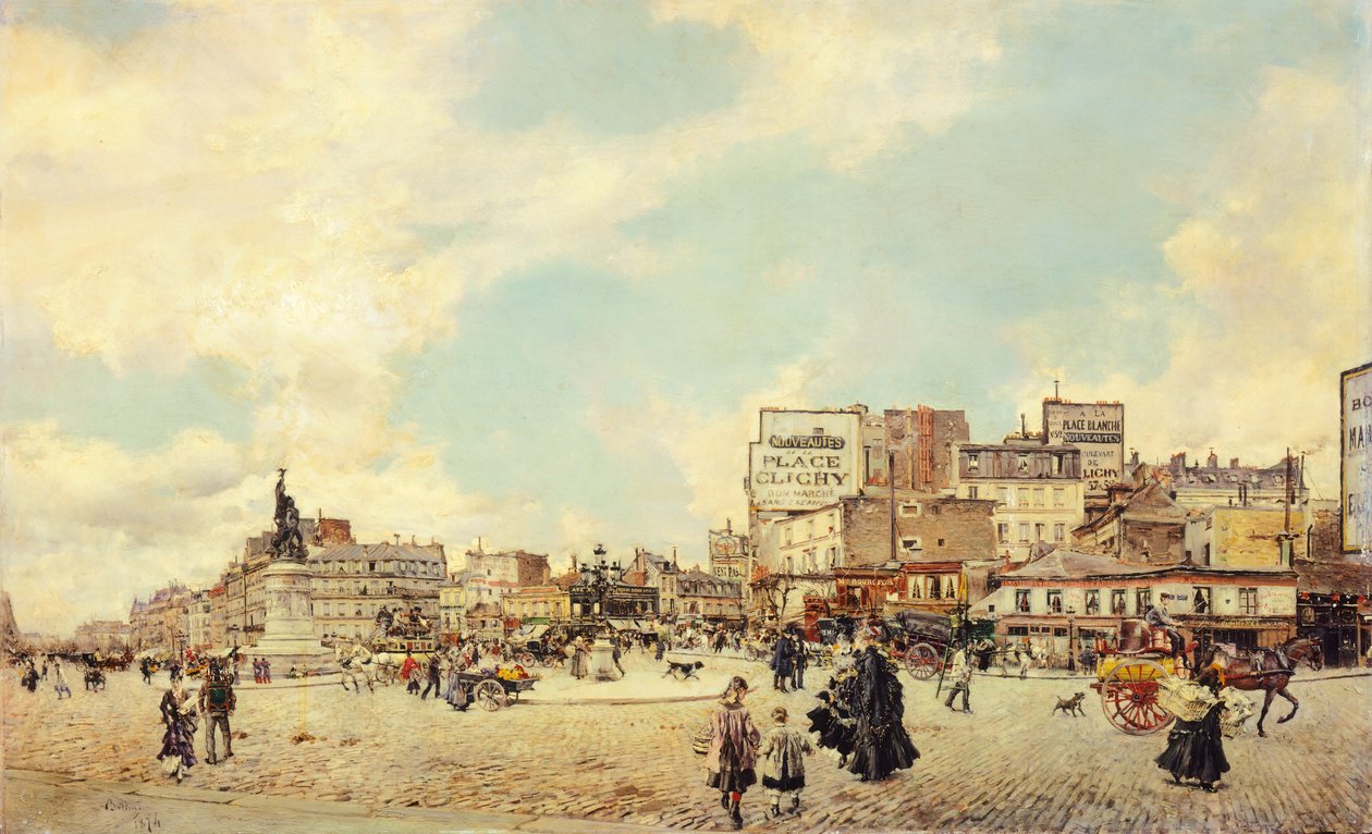 Plac Clichy, Paryż, Giovanni Boldini (1842-1931), olej na płótnie, 60x98 cm autorstwa Giovanni Boldini