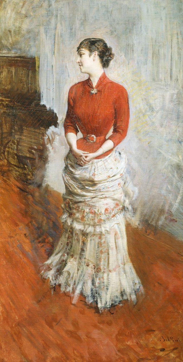 Stojąca hrabina de Rasty, ok. 1878 r., Giovanni Boldini (1842-1931), olej na płótnie autorstwa Giovanni Boldini