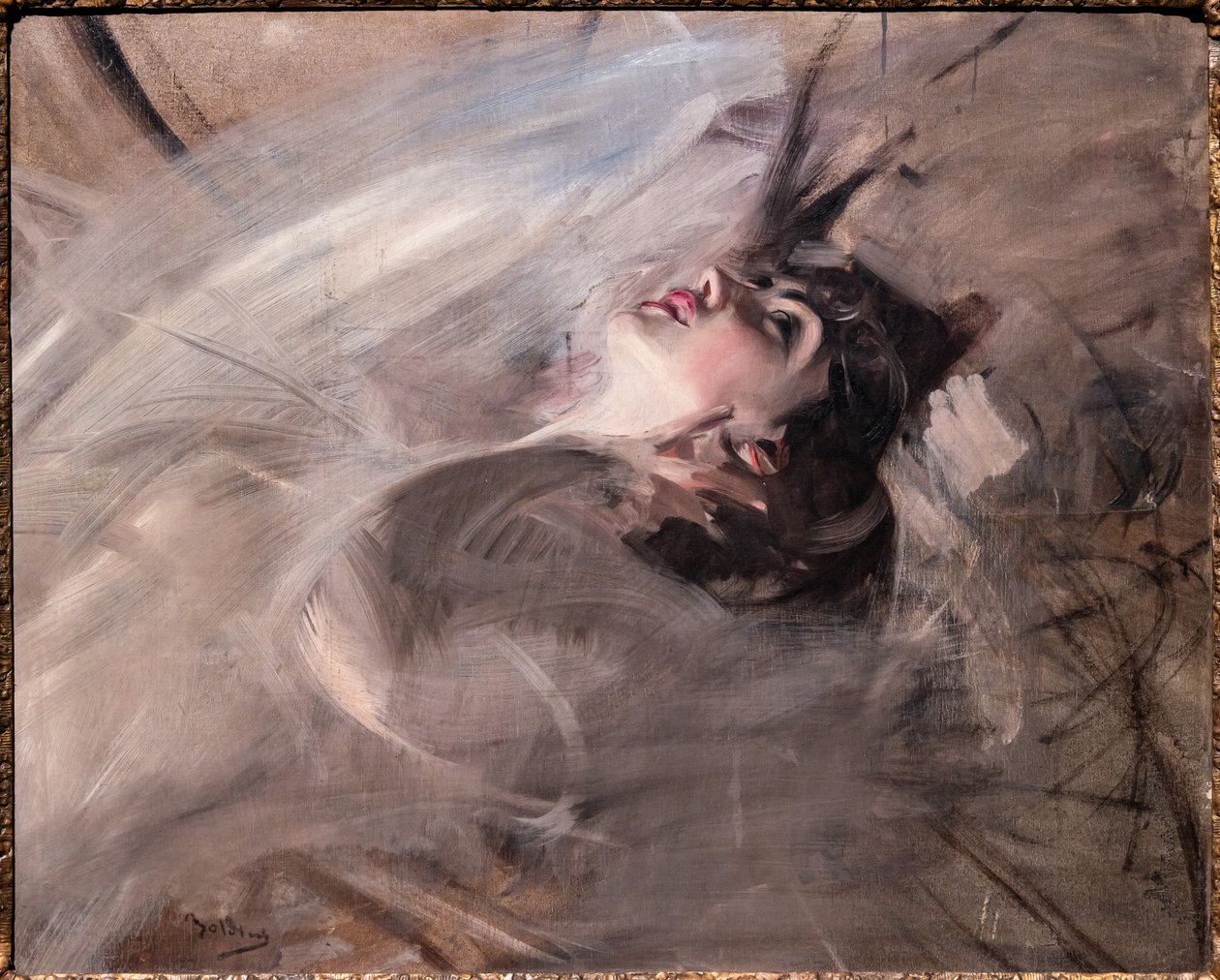 Połowa długości młodej kobiety w pozycji leżącej autorstwa Giovanni Boldini