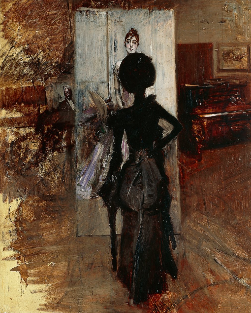 Dama w pracowni malarza w obliczu Białego pastelu Giovanniego Boldiniego (1842-1931) autorstwa Giovanni Boldini