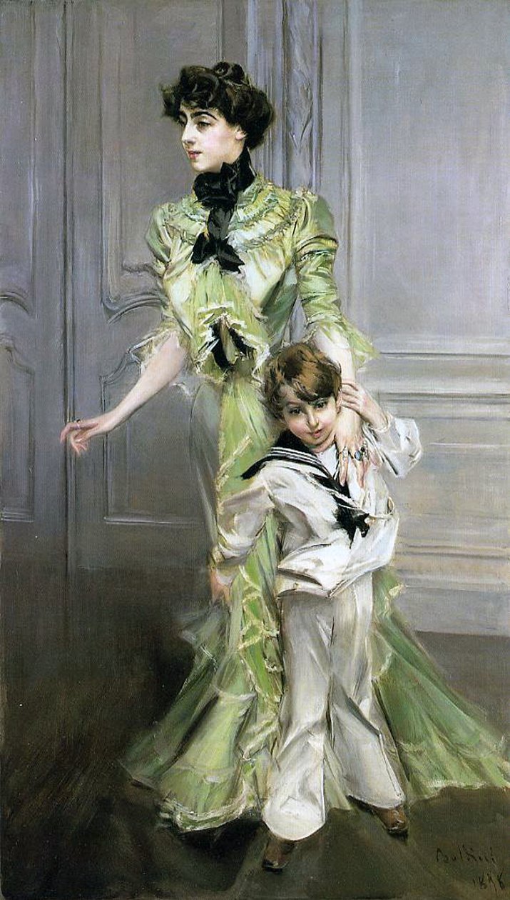 Madame Georges Hugo i jej syn Jean autorstwa Giovanni Boldini