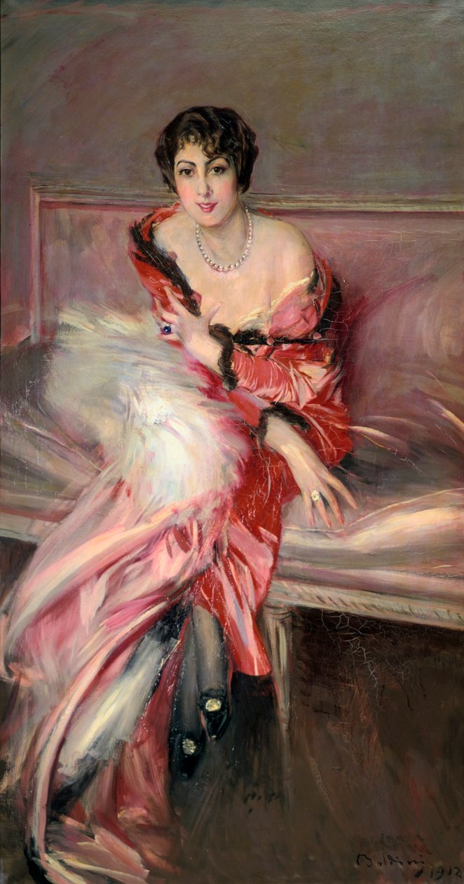 Madame Juillard w czerwieni, 1912 autorstwa Giovanni Boldini