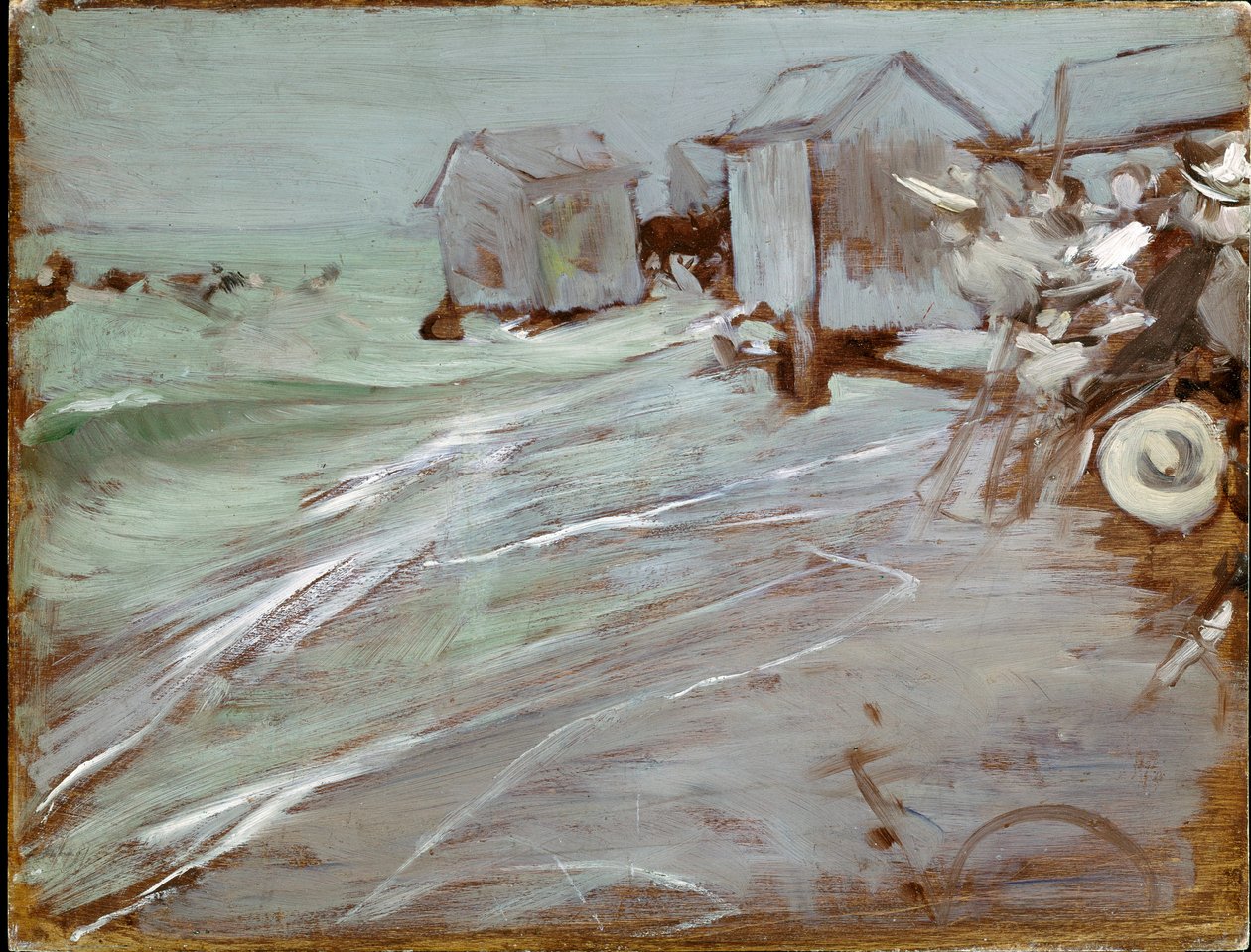 Obraz na plaży w Ostendzie autorstwa Giovanniego Boldiniego (1842-1931) wym. 27x35 cm Bolonia, kolekcja prywatna autorstwa Giovanni Boldini
