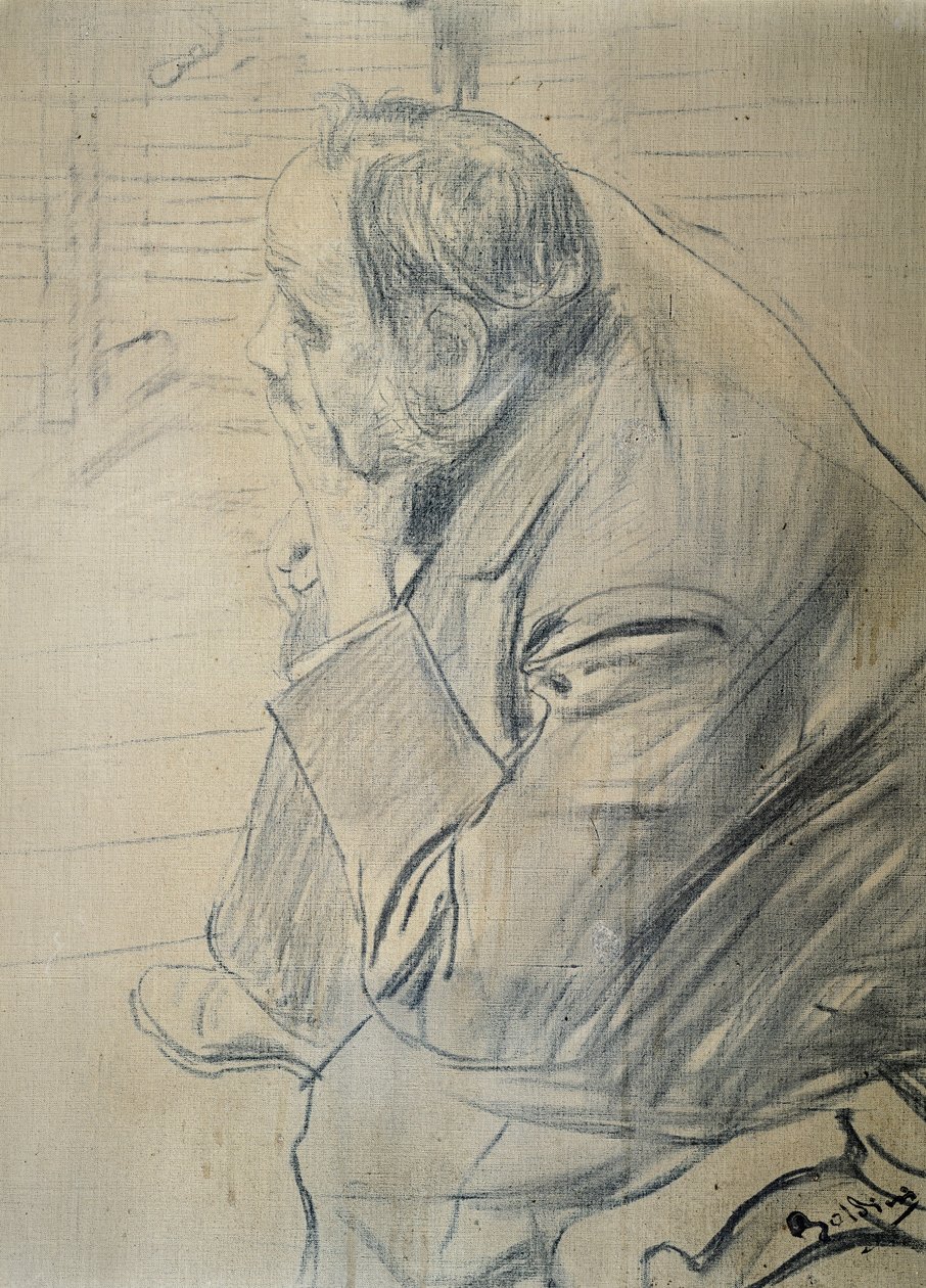 Portret Edgara Degasa autorstwa Giovanniego Boldiniego (1842-1931) Węgiel na płótnie, 605x46 cm, ok. 1885 autorstwa Giovanni Boldini