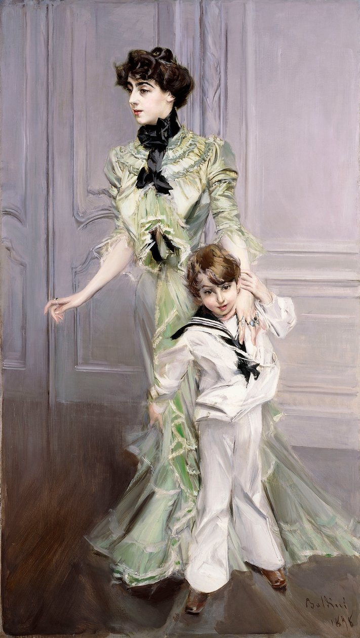 Portret Madame Hugo i jej syna, 1924 autorstwa Giovanni Boldini