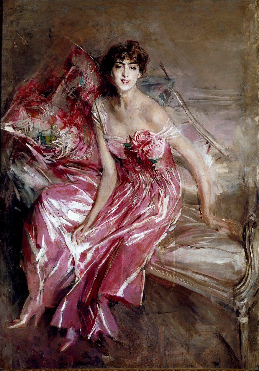 Portret Madame Olivii Concha de Fontecilla lub Pani w różu Malarstwo autorstwa Giovanniego Boldini autorstwa Giovanni Boldini