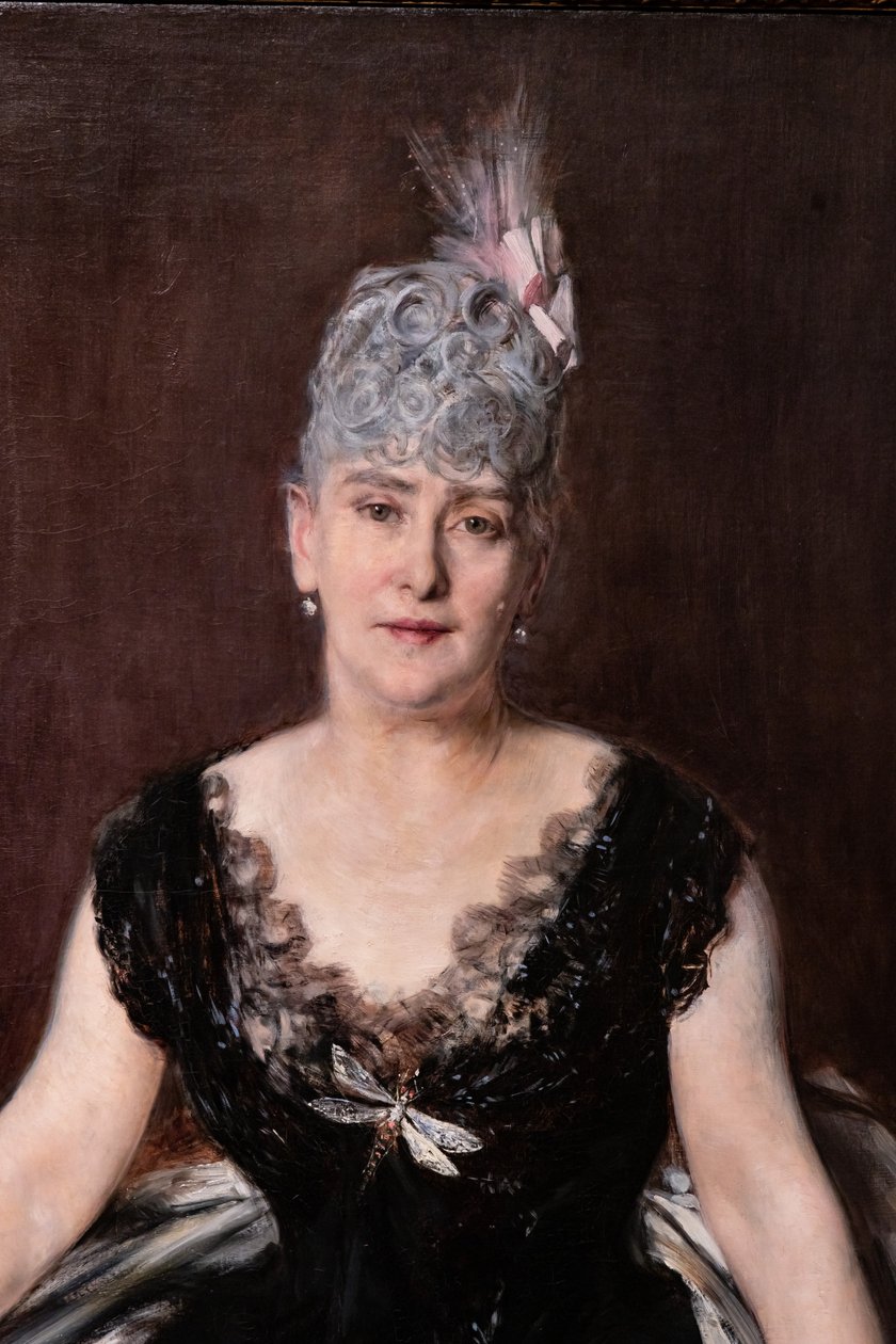 Portret Madame Seligman, detal autorstwa Giovanni Boldini