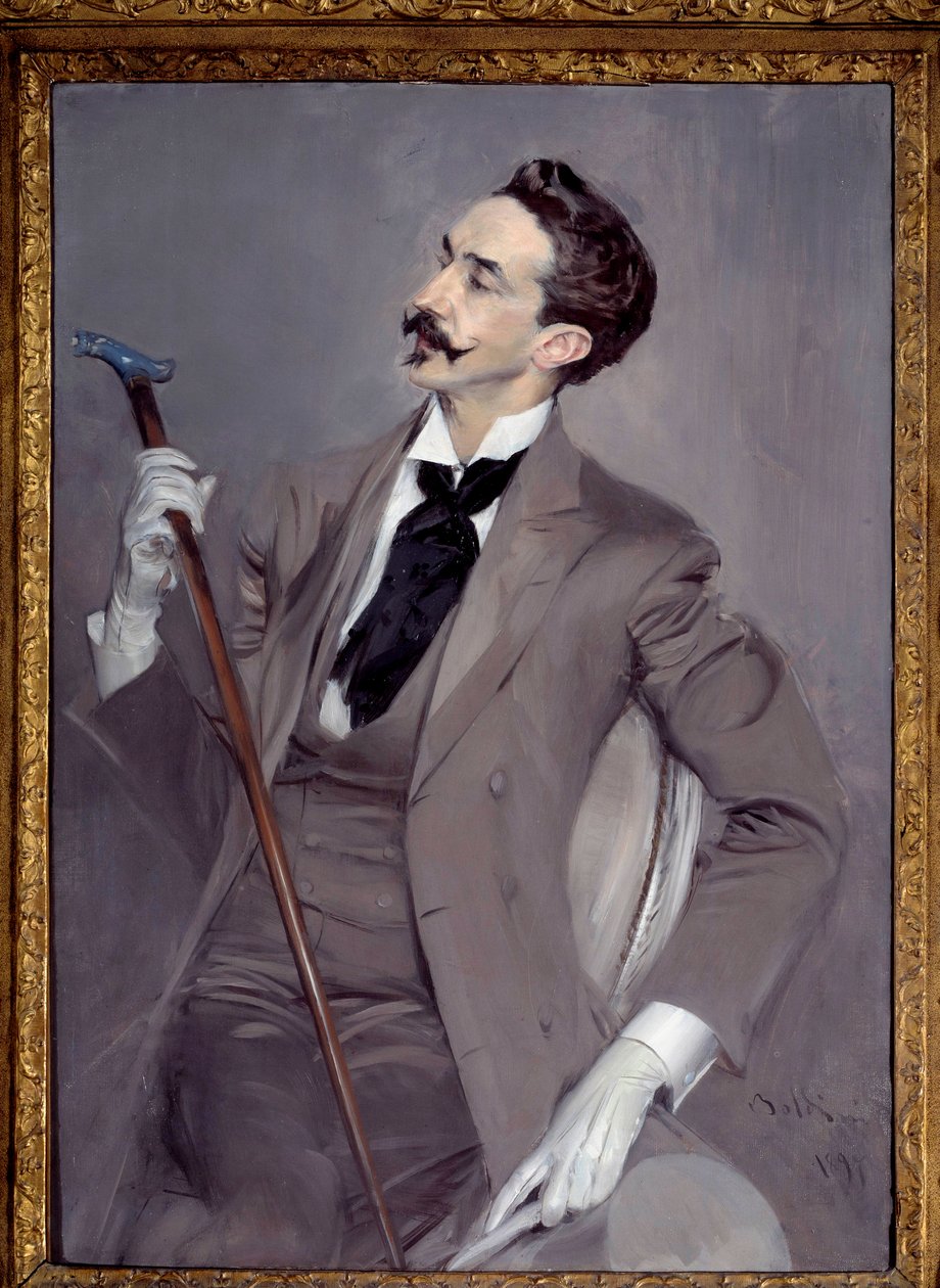 Portret hrabiego Roberta de Montesquiou (1855-1921), francuskiego pisarza-dandysa. Obraz Giovanniego Boldiniego (1842-1931) autorstwa Giovanni Boldini
