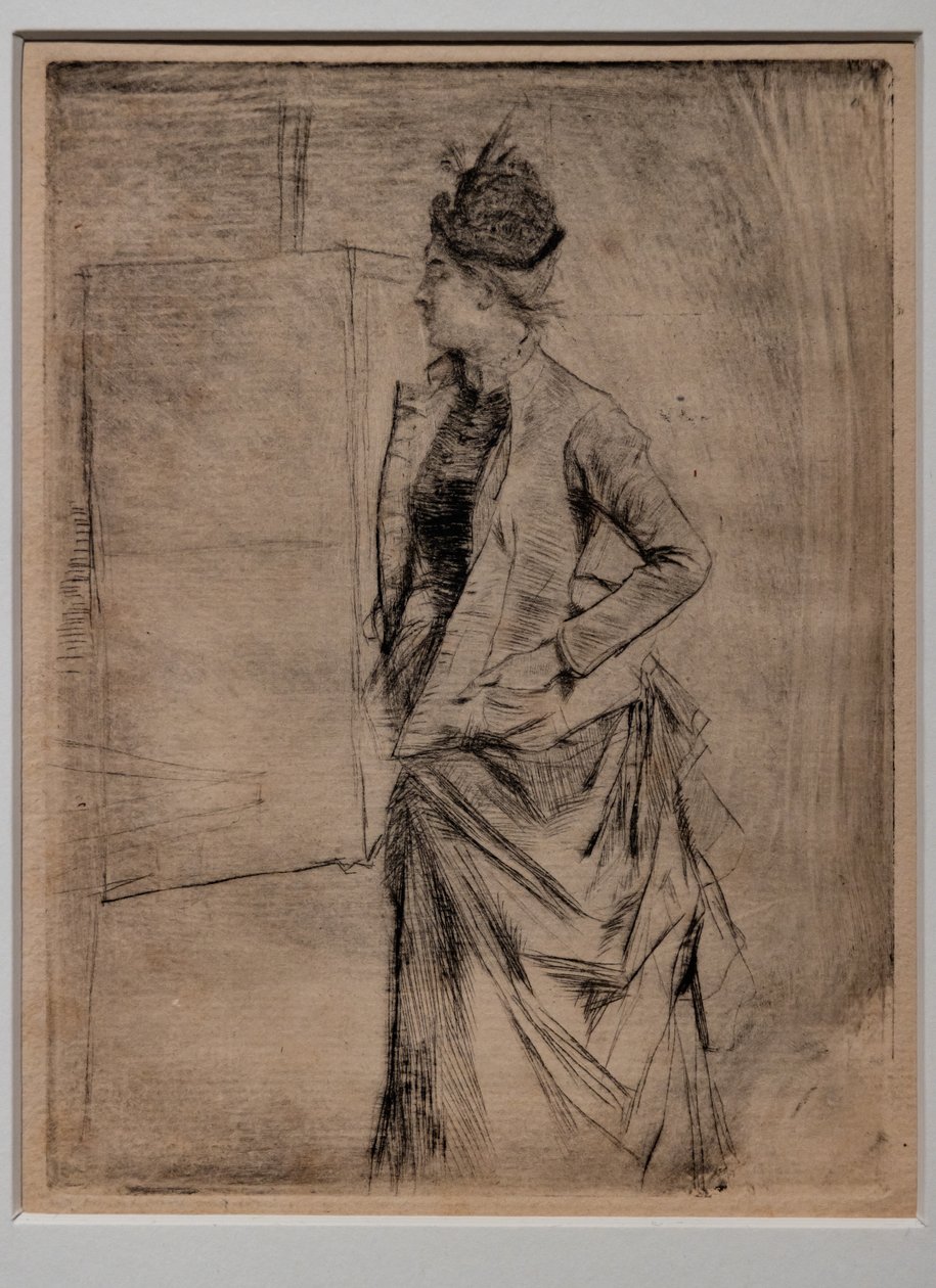 Portret stojącej młodej kobiety z profilu (wizyta) autorstwa Giovanni Boldini