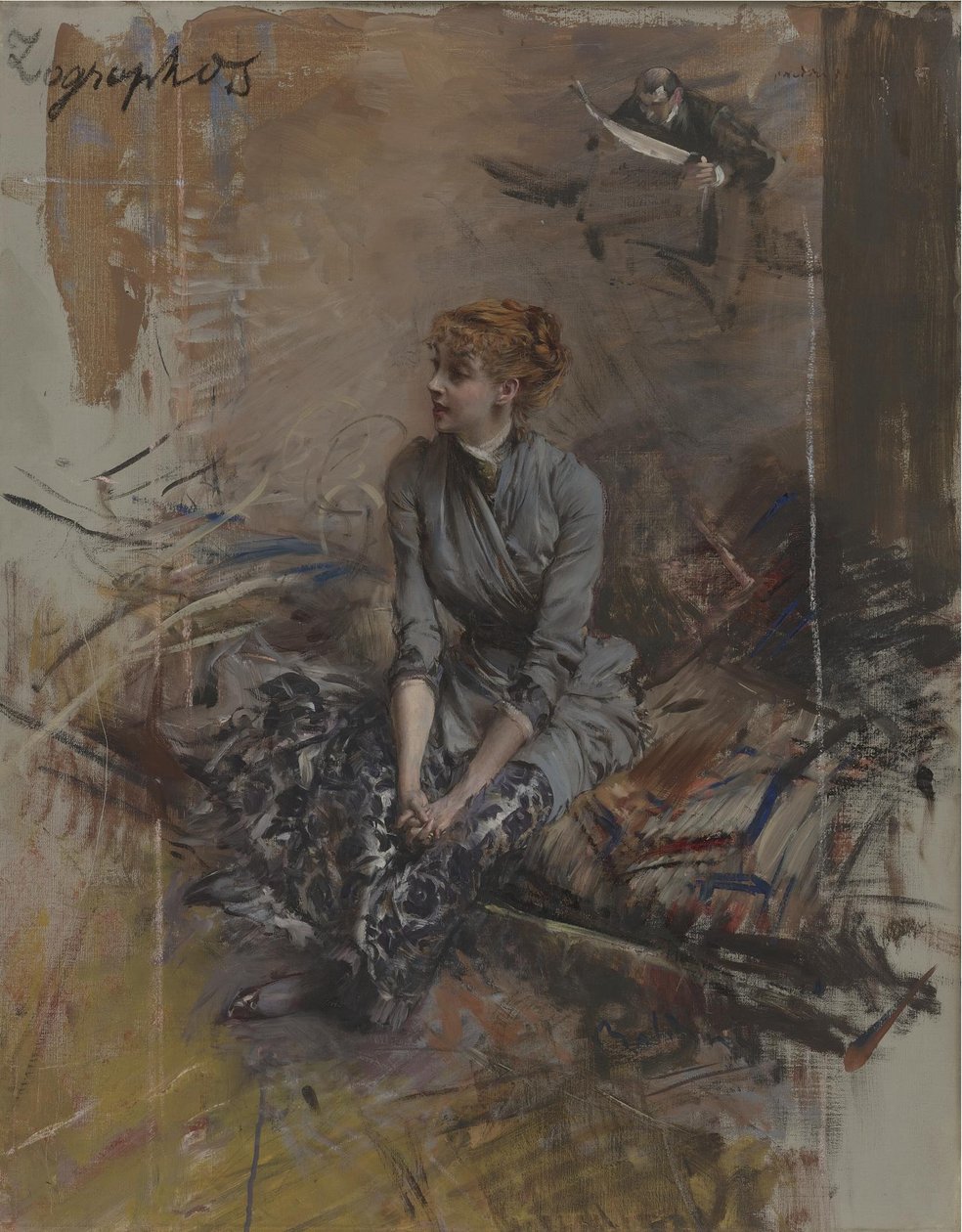 Portret aktorki Gabrielle Réjane 1856-1920 autorstwa Giovanni Boldini