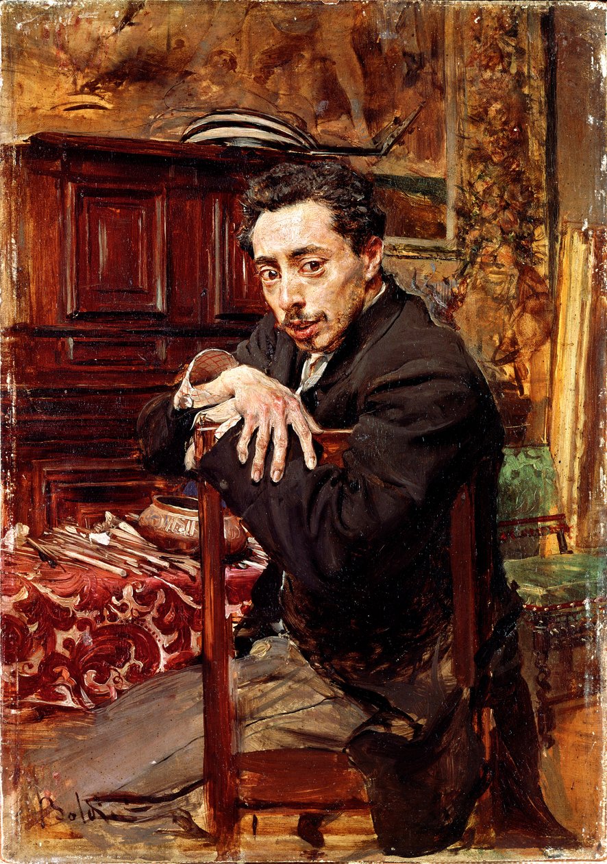 Portret malarza Joaquina Araujo Ruano. Obraz Giovanniego Boldiniego (1842-1931) ok. 1889 r. Olej na płótnie. Wymiary: 29x20cm. Pistoia, kolekcja Boldini autorstwa Giovanni Boldini