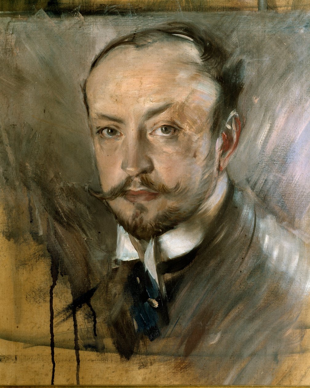 Studia do autoportretu w Montorsoli. Obraz Giovanniego Boldini (1842-1931) 1892 niedziela 45x40 cm Florencja, Galleria Arte Moderna autorstwa Giovanni Boldini