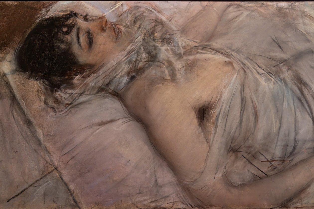 Hrabina Rasty Leżąca, fragment autorstwa Giovanni Boldini