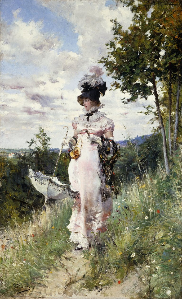 Letni spacer, 1873 autorstwa Giovanni Boldini