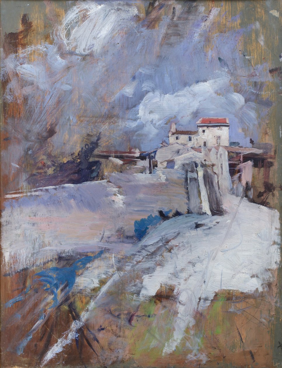 Pejzaż zimowy, ok. 1911 (olej na płycie) autorstwa Giovanni Boldini