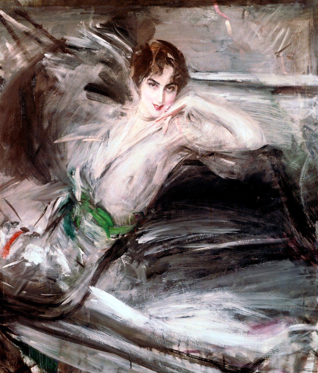 Kobieta siedziała na krześle, ok. 1860 r. autorstwa Giovanni Boldini