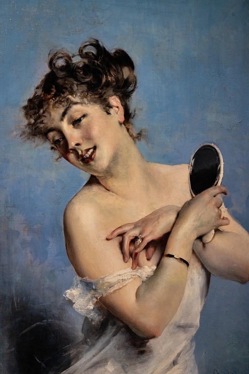 Młoda kobieta w Déshabillé, fragment autorstwa Giovanni Boldini