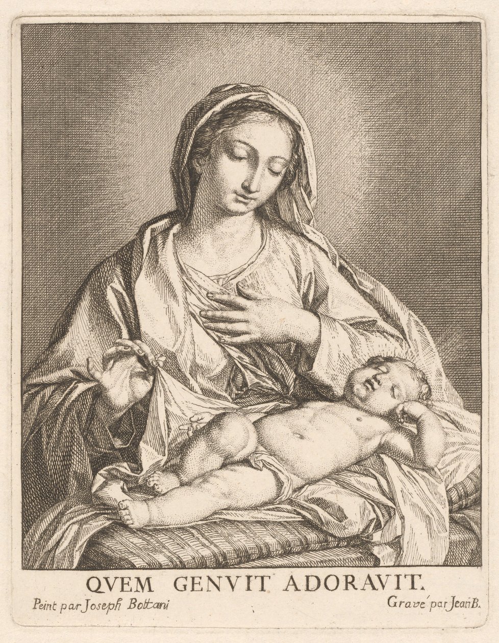 Dziewica i śpiące dziecko autorstwa Giovanni Bottani, after Giuseppe Bottani