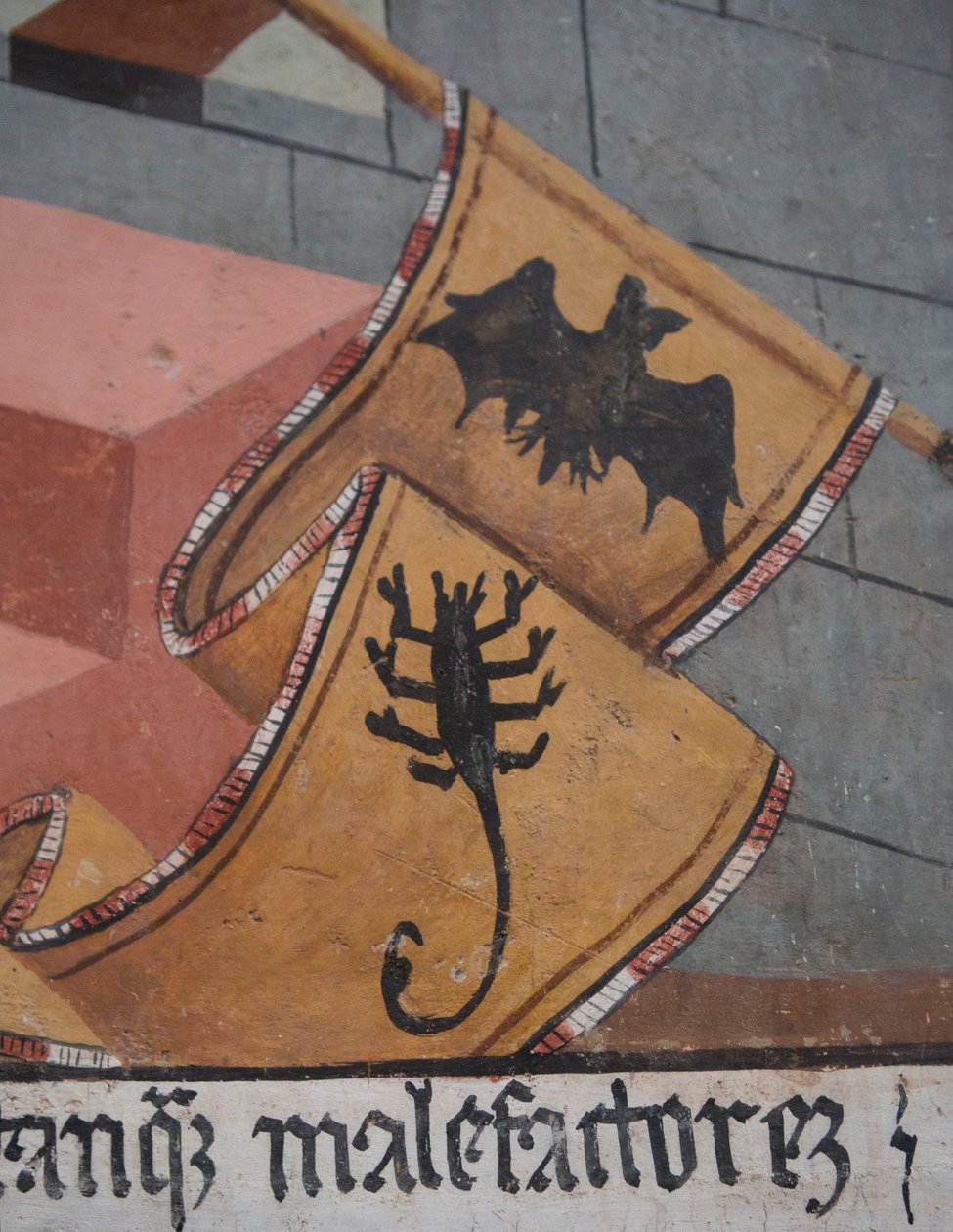 Sąd Ostateczny, szczegół, ok.1492 (fresk) autorstwa Giovanni Canavesio