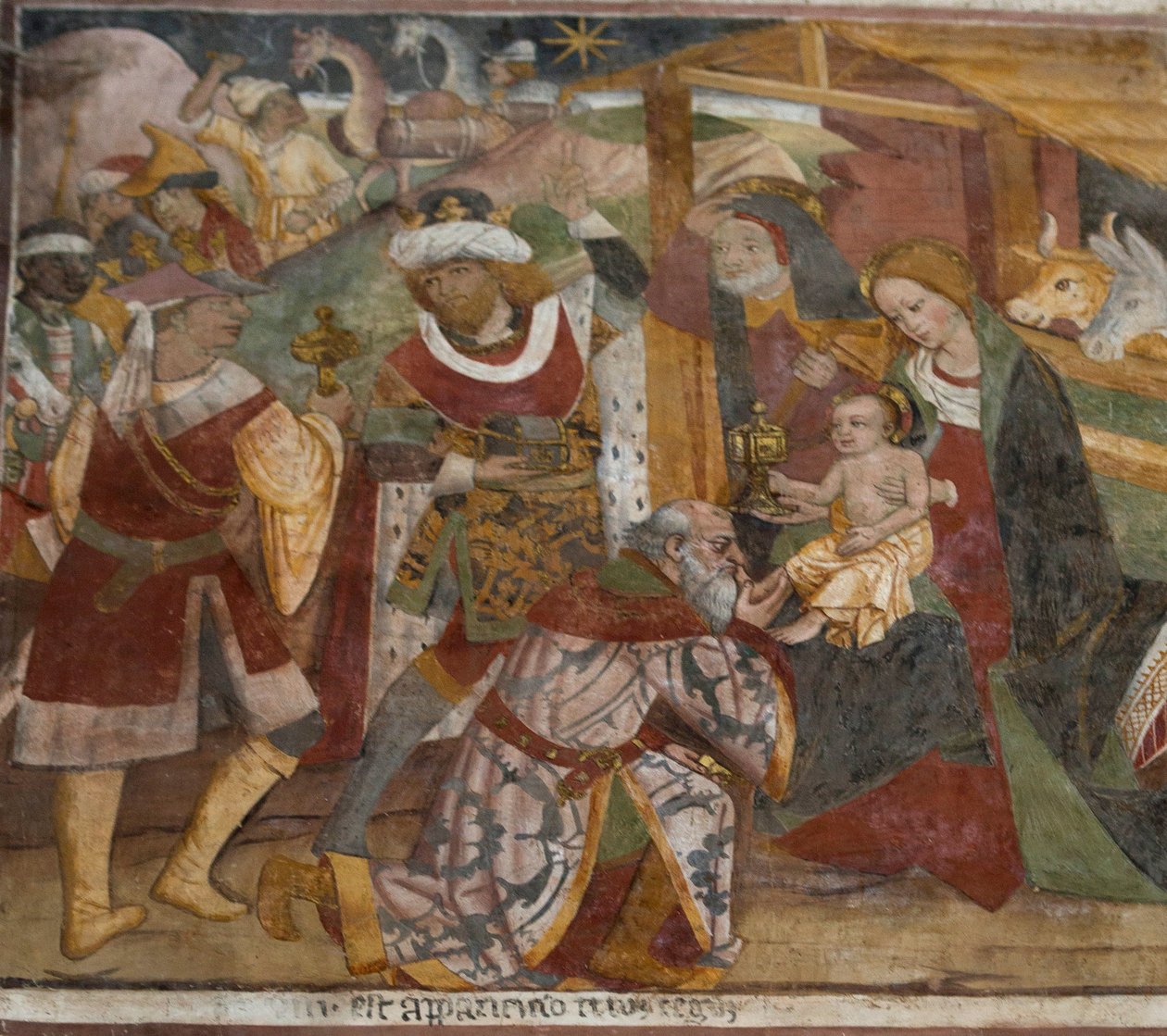 Adoracja Trzech Króli, ok.1492 autorstwa Giovanni Canavesio