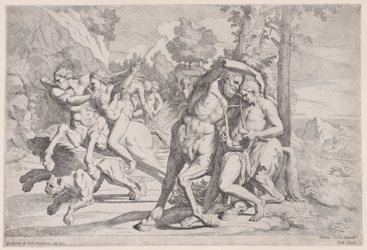 Edukacja Achillesa, 1650-55. autorstwa Giovanni Cesare Testa