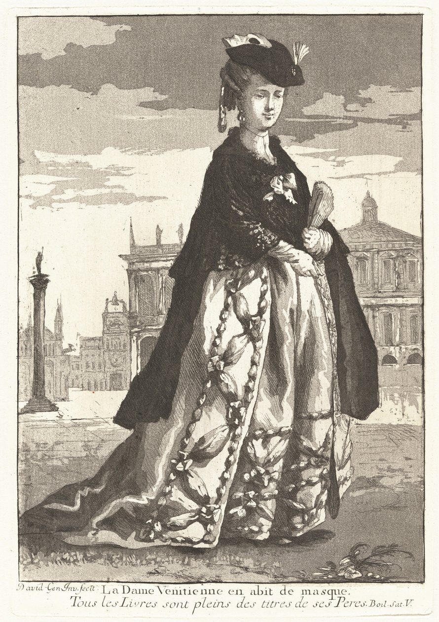 La Dame Venitienne en habit de masque (Wenecka kobieta w karnawałowej sukni) autorstwa Giovanni David
