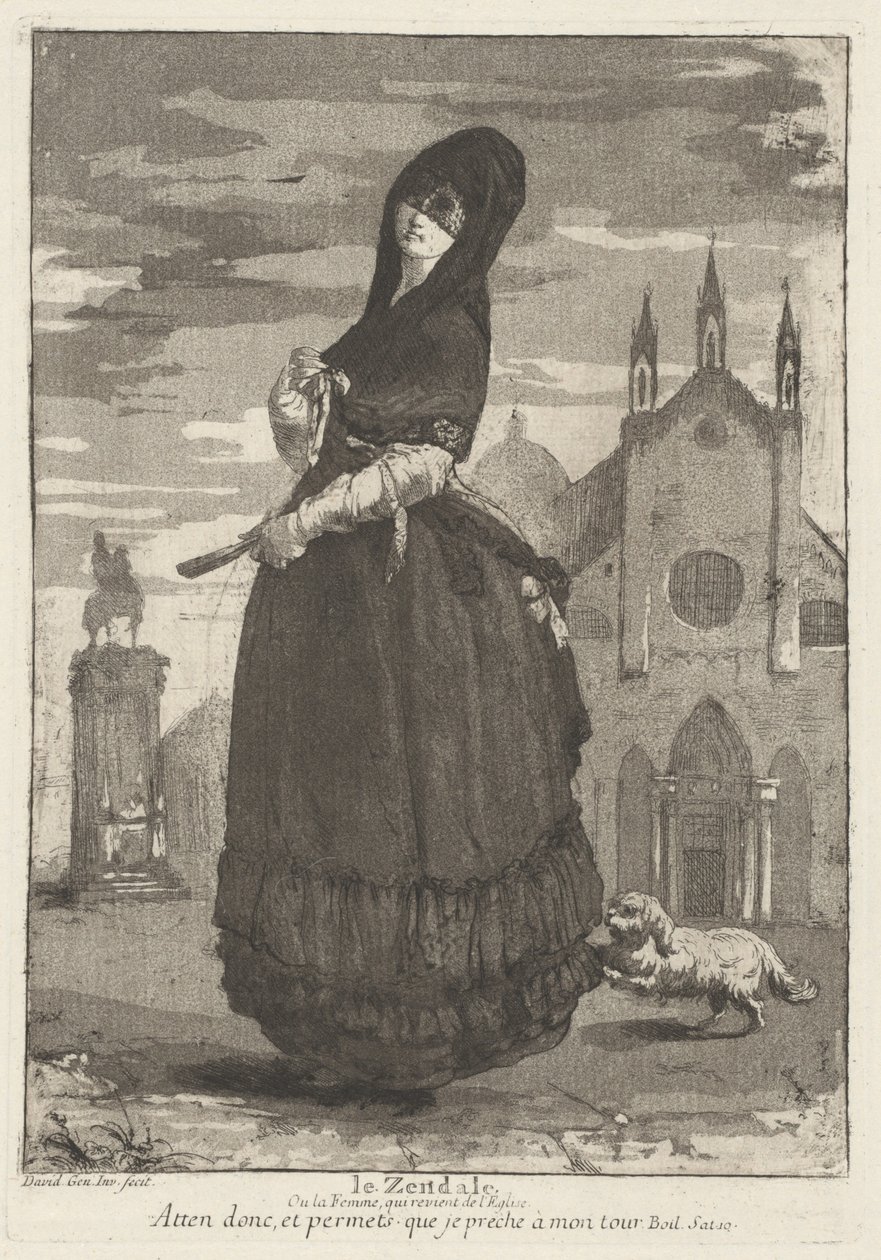 Le Zendale (Kobieta w kapturze lub kobieta powracająca z kościoła) autorstwa Giovanni David