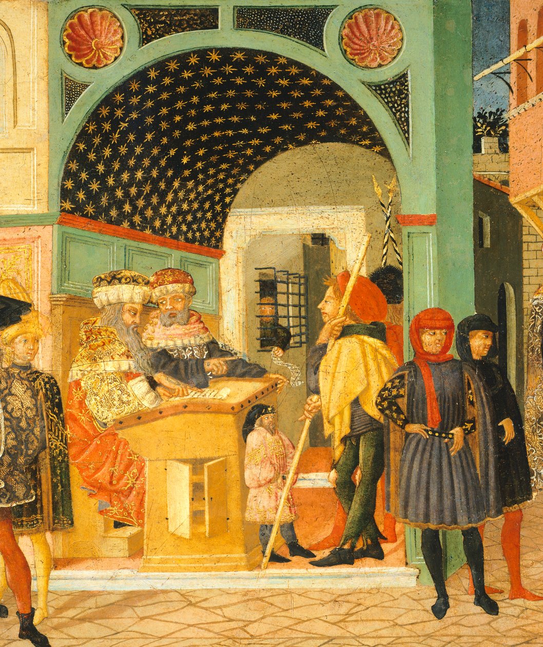 Historie Susanne, ok. 1450, prawa strona malowanej skrzyni autorstwa Giovanniego di Ser Giovanni, znanego jako Lo Scheggia (1406-1486), tempera na desce, Szczegół autorstwa Giovanni Di Ser Giovanni Lo Scheggia Guidi