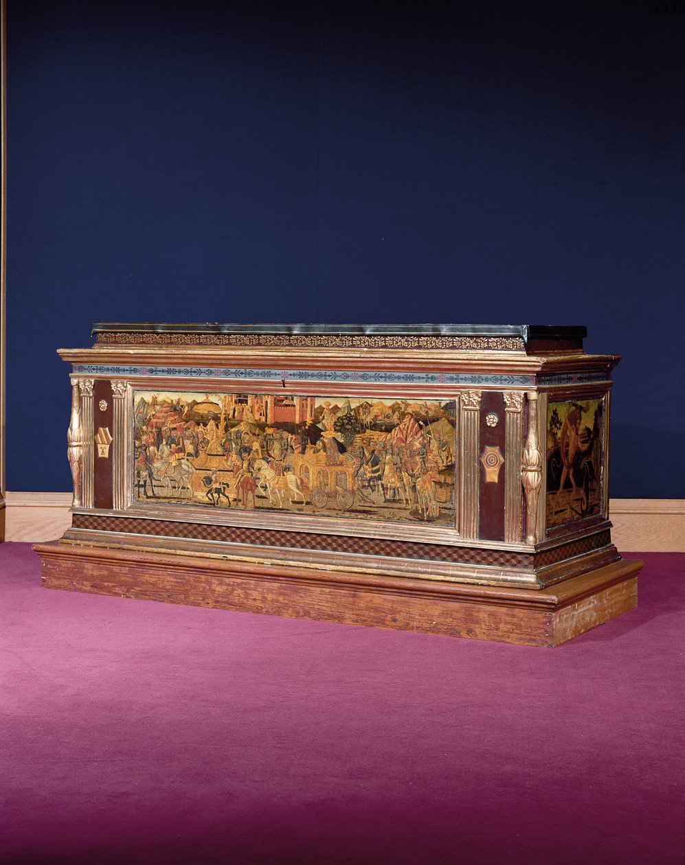 Cassone (tempera na drewnie i złoconym drewnie) (patrz również 1113941-4) autorstwa Giovanni Di Ser Giovanni Lo Sheggia (attr. to) Guidi