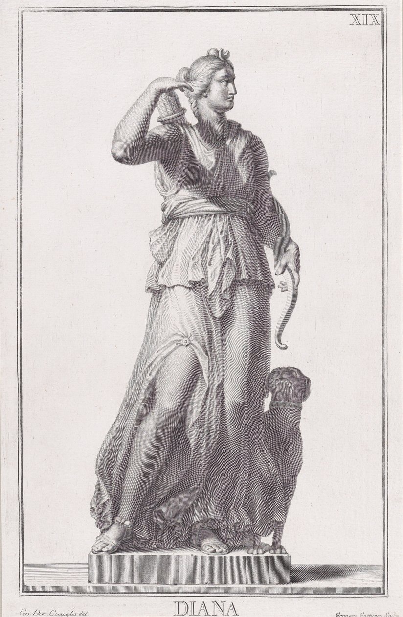 Posąg Diany, 1734. autorstwa Giovanni Domenico Campiglia