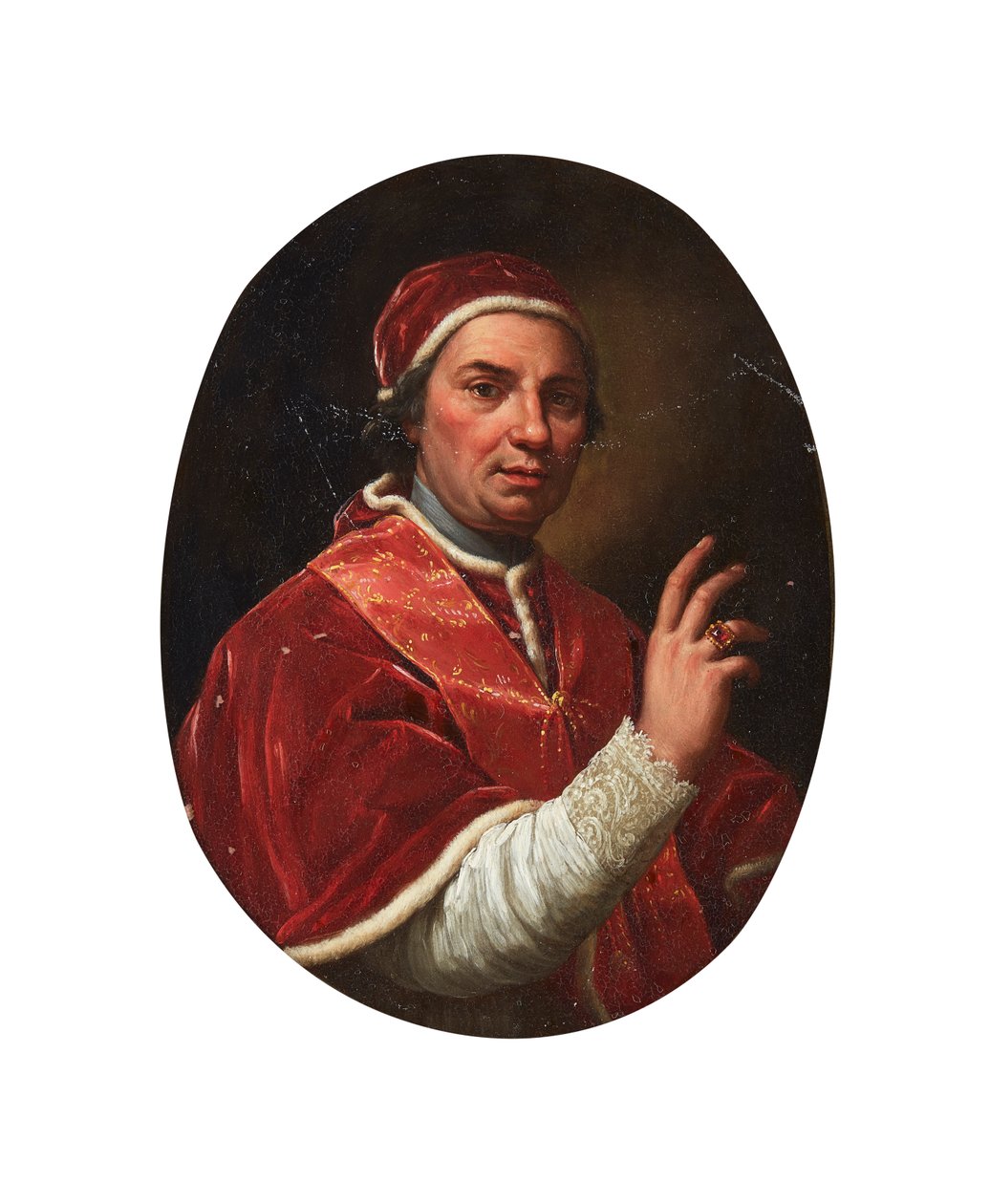 Portret papieża Klemensa Xiv (olej na miedzi) autorstwa Giovanni Domenico Porta